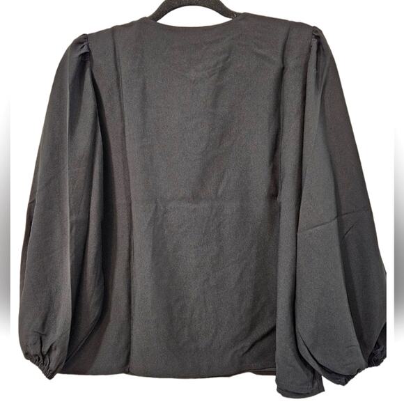 J. Crew Puff Sleeve Satin-Back Crepe Top Size Large Tall - Picture 6 of 6
